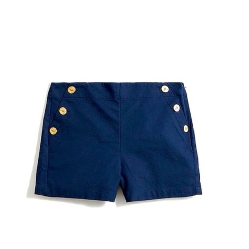 J. Crew Navy Blue Women's Shorts with Gold Buttons
